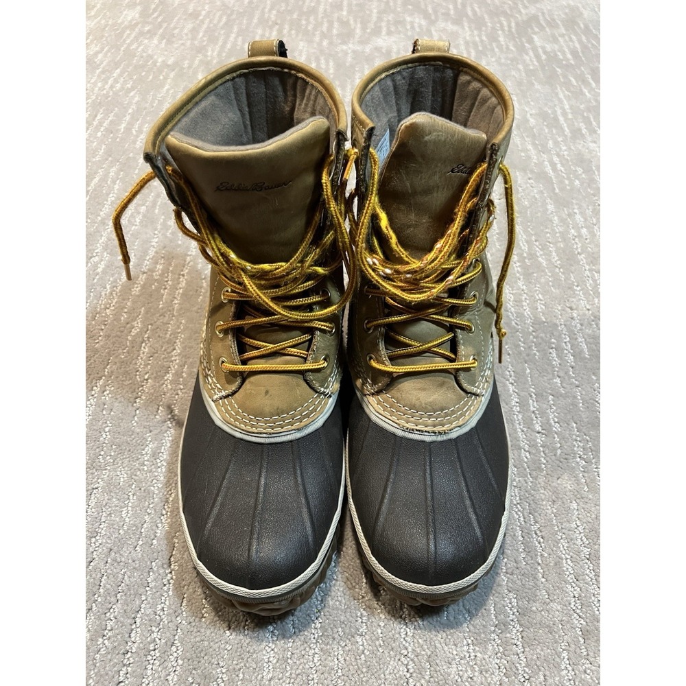 Eddie Bauer Women's 8.5 Hunt Pac Mid Boots tan leather brown rubber colorway
